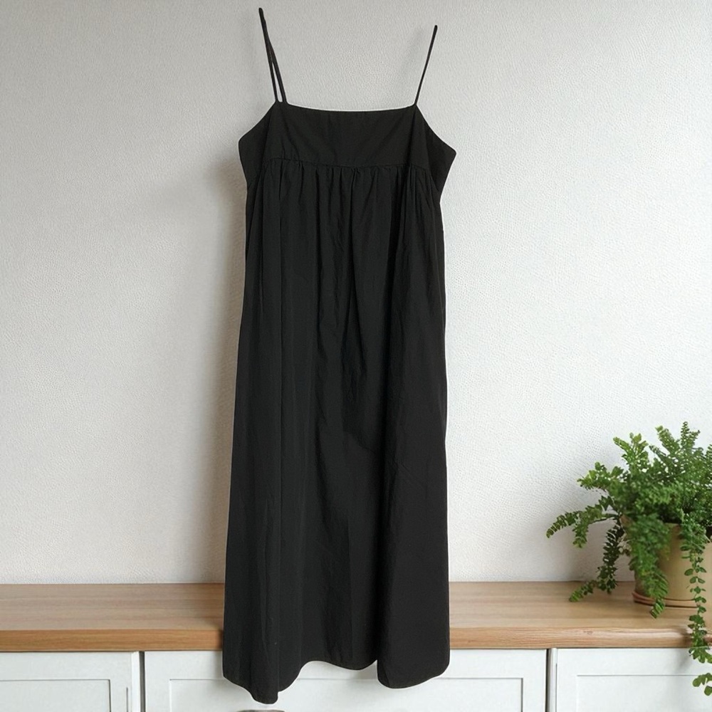 Madison the label  100% cotton Black long Dress with Spaghetti Straps